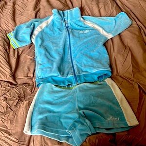 Vintage Adidas Velour shorts set